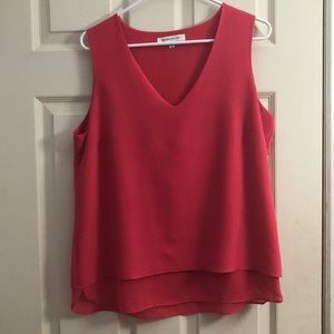 2/$10 Coral layered sleeveless blouse size Large